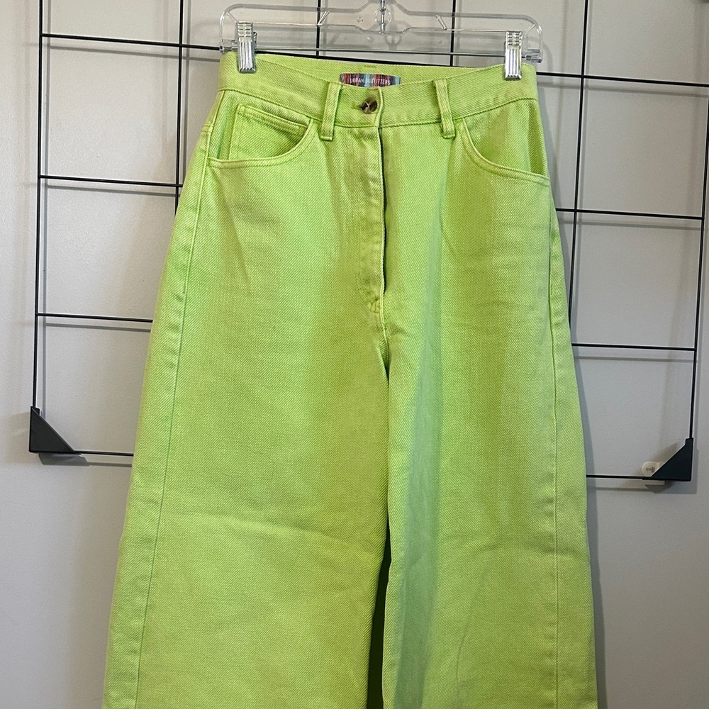 Urban Outfitters Bright Neon Green Wide Leg Pants